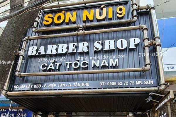 bảng hiệu tôn sóng màu đen cho tiệm tóc bảng hiệu tôn sóng màu đen cho tiệm tóc