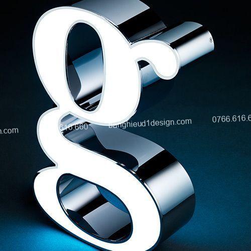 chữ inox trắng sáng mặt mica chữ inox trắng sáng mặt mica