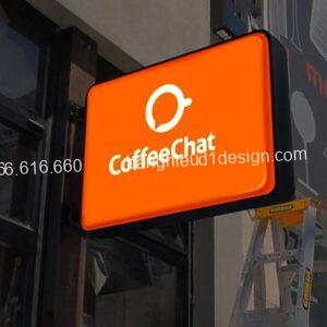 hộp đèn hút nổi coffee đẹp chữ nhật