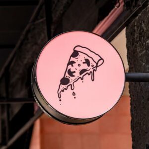 hộp đèn tròn mica khung nhộp định hình màu hồng