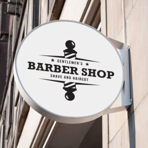 hộp đèn tròn tiệm tóc