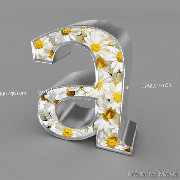 chữ mica in UV hông Inox có gờ chữ mica in UV hông Inox có gờ