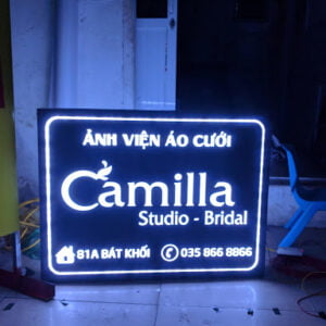 mẫu hộp đèn alu âm âm bản cho wedding tiệc cưới