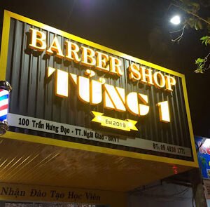 Bảng hiệu tôn sóng bảng hiệu tôn sắt barber shop