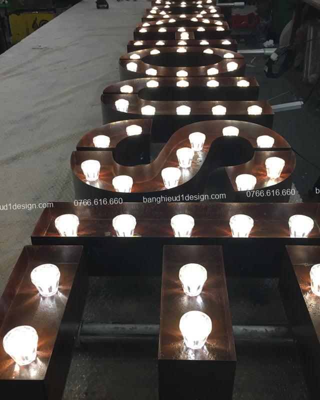 Chữ nổi bóng đèn tròn bulb đẹp Chữ nổi bóng đèn tròn bulb đẹp