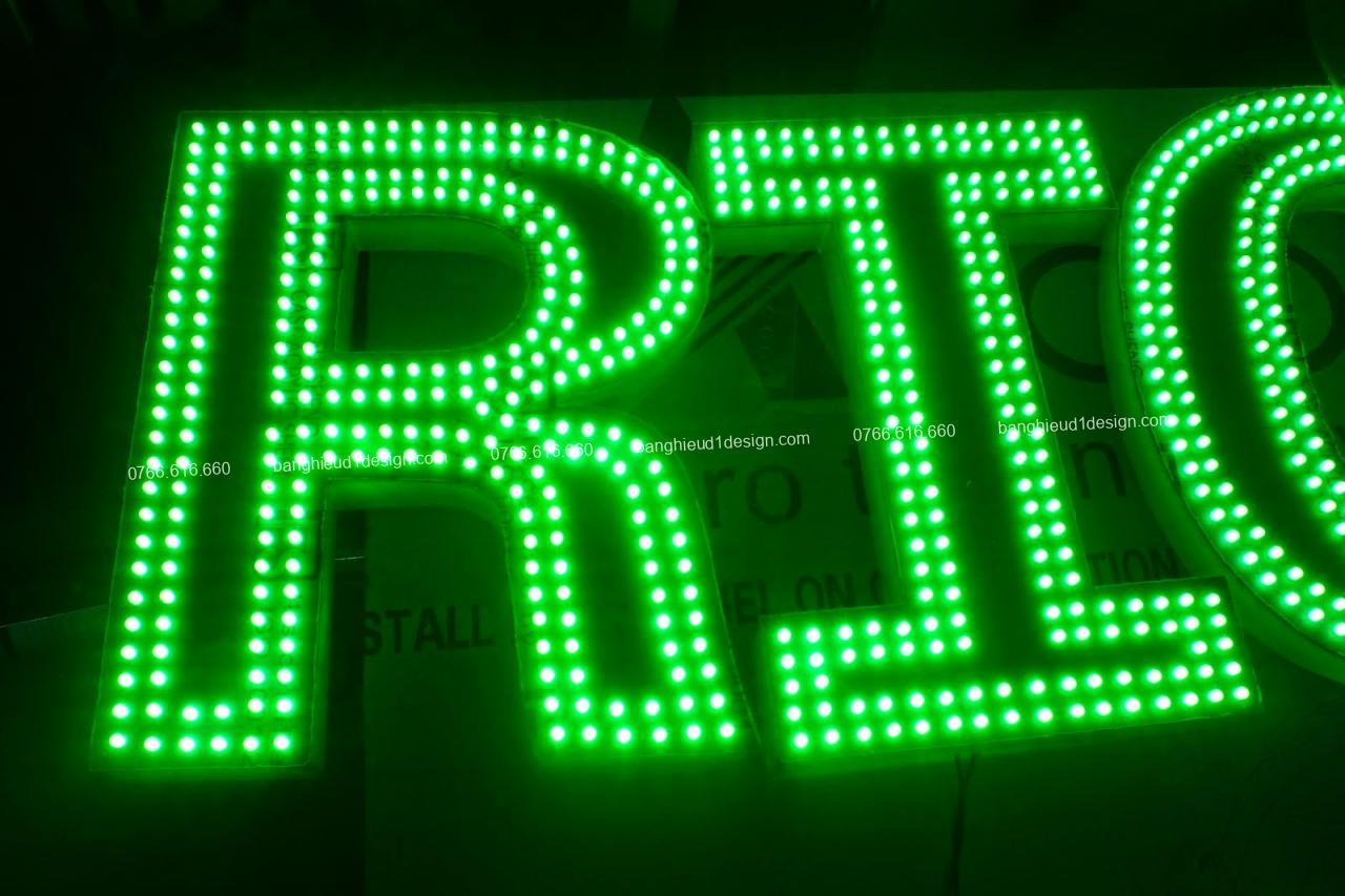 chữ đèn led cấm mặt chữ viền chữ đèn led cấm mặt chữ viền