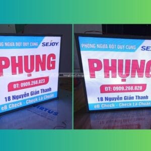 hộp đèn bạt xuyên đèn