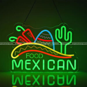 neon sign nhà hàng phong cách