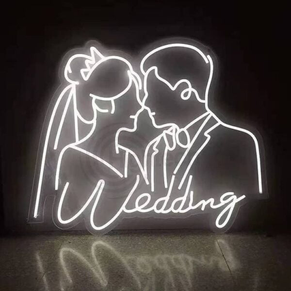 neon sign wedding & lễ hội hình ảnh vẽ cô dâu chú rể