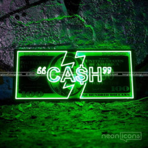 Neon sign tranh in UV mẫu UV neon sign hình tờ tiền decor phòng