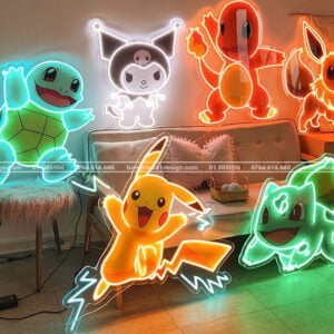 Neon sign tranh in UV neon sign in hình pokemon