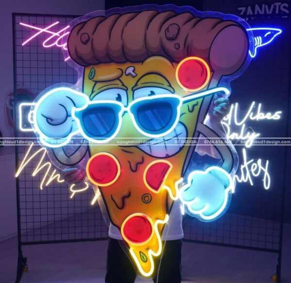 neon sign pizza UV