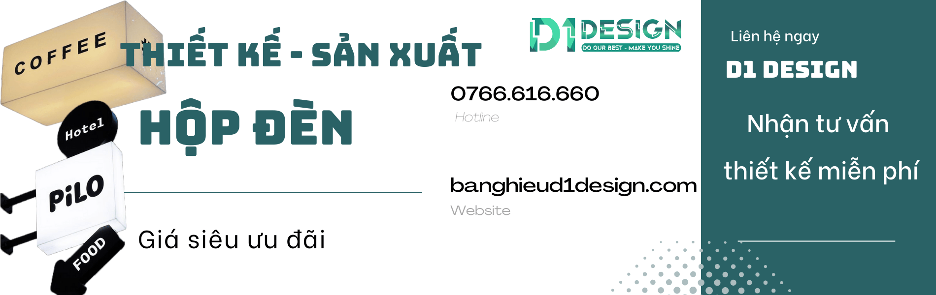 D1 DESIGN | Thi công, thiết kế bảng hiệu quảng cáo TP.HCM Banner hôp đèn d1