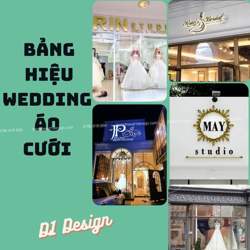 Bảng hiệu wedding áo cưới sáng tạo độc đáo