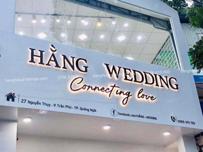 Bảng hiệu wedding áo cưới tham khảo