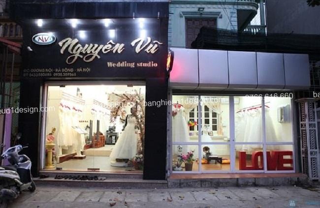 Bảng hiệu wedding áo cưới tham khảo