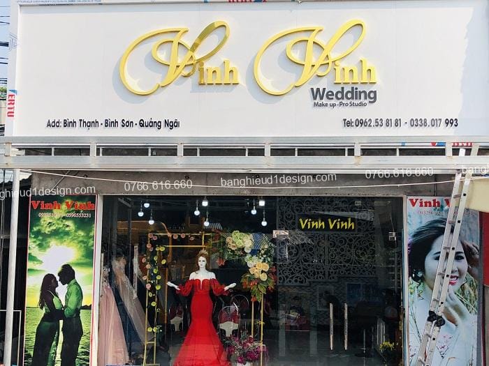 Bảng hiệu wedding áo cưới tham khảo