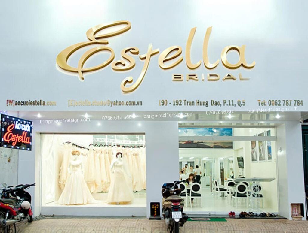 Bảng hiệu wedding áo cưới tham khảo