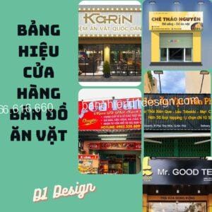 Bảng hiệu cửa hàng bán đồ ăn vặt thu hút