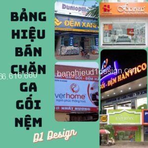 Bảng hiệu bán chăn ga gối nệm thu hút mới lạ