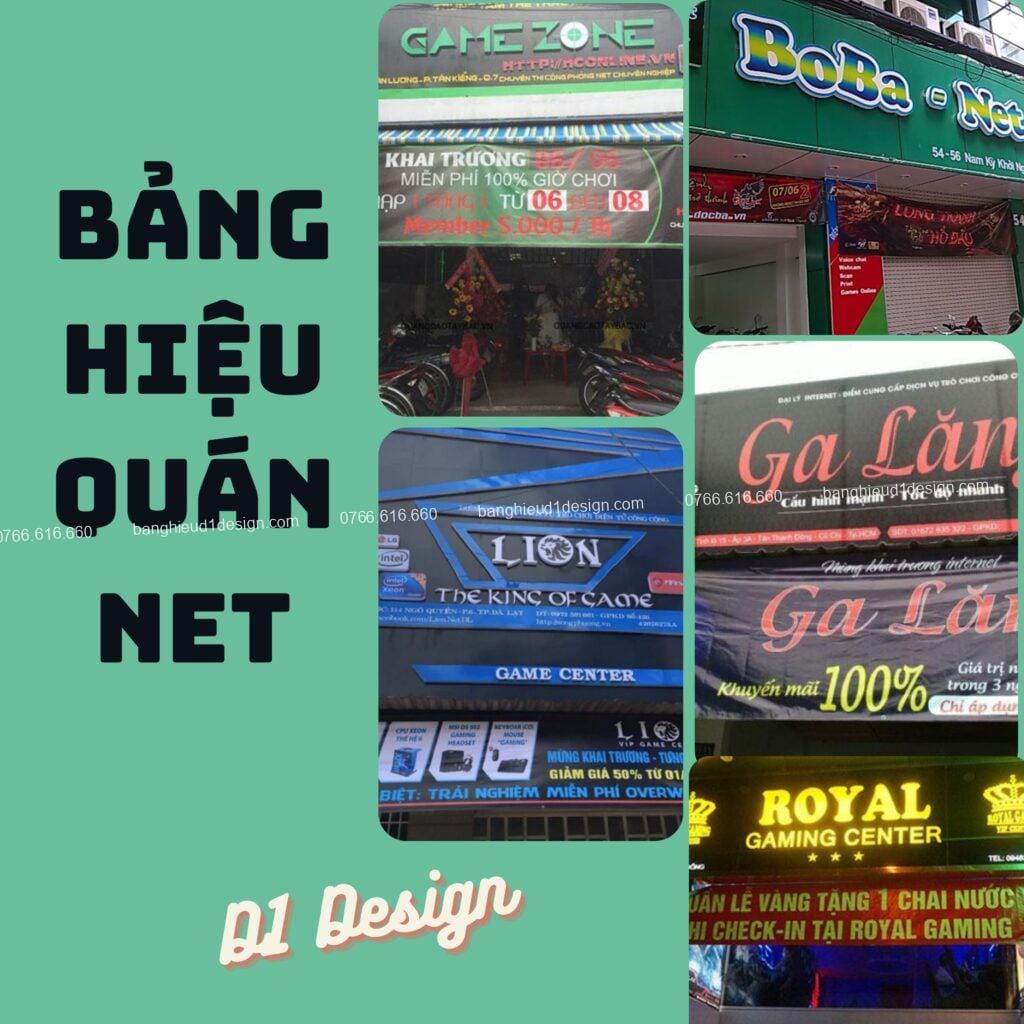 Bảng hiệu quán net: 50+ mẫu thiết kế hot nhất năm 2025