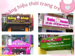 bảng hiệu thời trang trẻ em tại D1 DESIGN