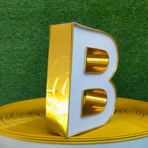 chữ chân nhôm vàng gương có gờ