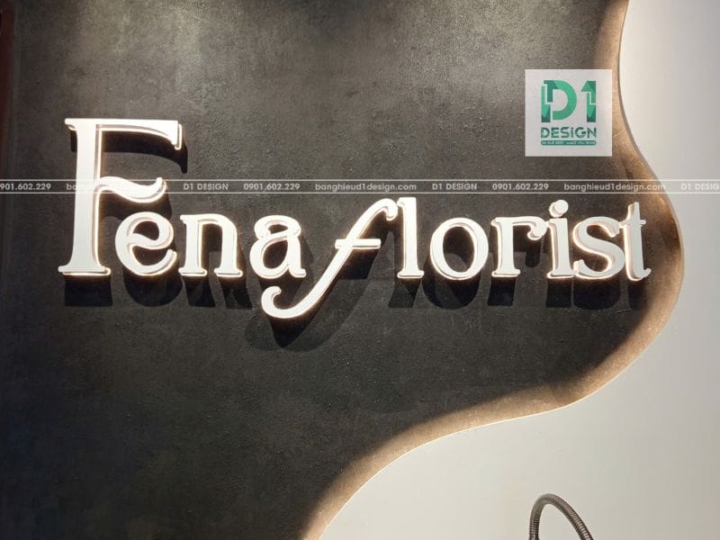 chữ nổi alu trắng hắt chân mica cháo vàng ấm