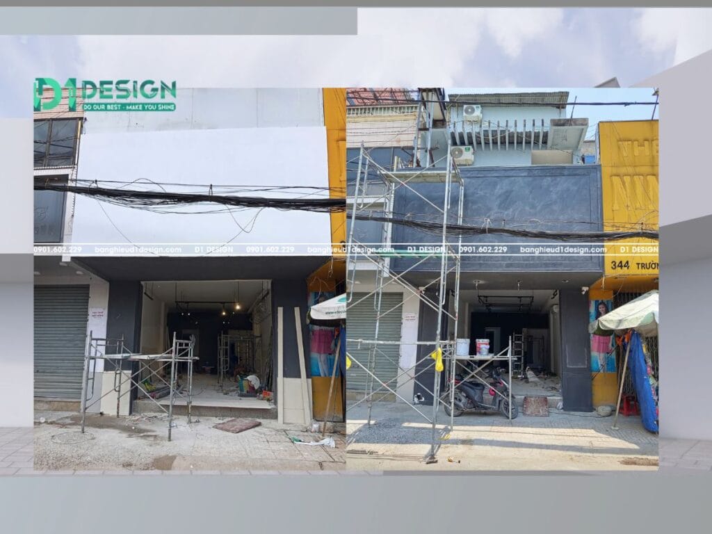 bảng hiệu cemboard shop hoa fena florist công trình thi công shop hoa tân bình